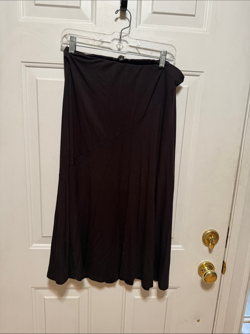 Ann Taylor Black Maxi Skirt with Diagonal Seam Detail